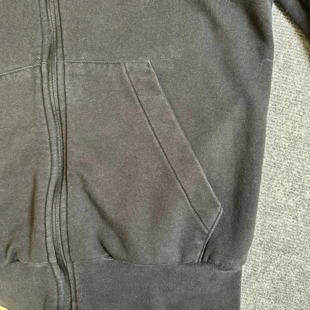Adidas Mens Full Zip Hoodie Black Three Stripe Fleece Sweatshirt Small